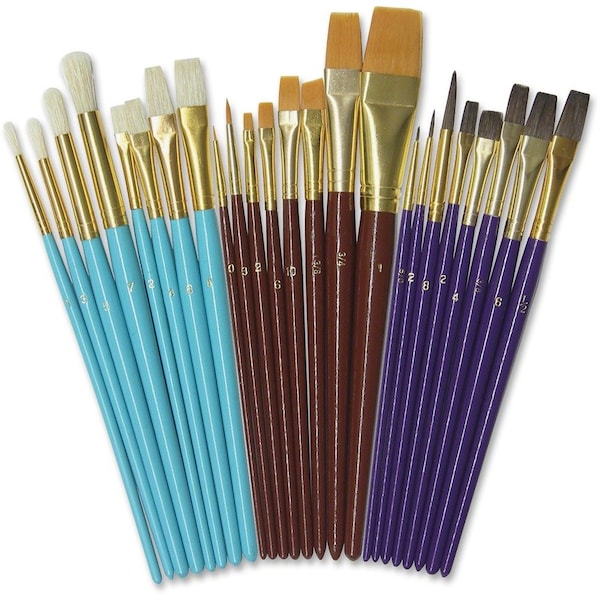 Creativity Street Paint Brush Set, 3 Brush Hairs, 4 Brush